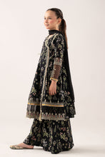 Load image into Gallery viewer, Printed Lawn Angrakha 3 Piece Suit for Kids - Black