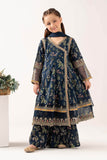 Printed Lawn Angrakha 3 Piece Suit for Kids - Blue