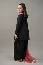Load image into Gallery viewer, Black 3 Piece Embroidered Lawn Suit with Pink Dupatta