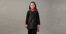 Load image into Gallery viewer, Black 3 Piece Embroidered Lawn Suit with Pink Dupatta