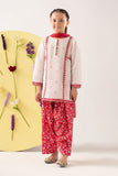 Girls 3 Piece Embroidered Lawn Suit - White