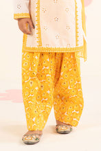 Load image into Gallery viewer, Kids 3 Piece Embroidered Lawn Suit in White and Yellow