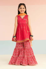 Load image into Gallery viewer, Kids 3 Piece Embroidered Lawn Angrakha Suit - Pink