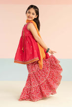 Load image into Gallery viewer, Kids 3 Piece Embroidered Lawn Angrakha Suit - Pink