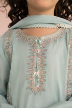 Load image into Gallery viewer, Kids 3 Piece Embroidered Lawn Farshi Shalwar Suit - Blue