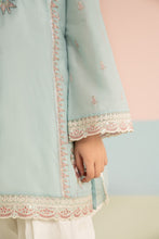Load image into Gallery viewer, Kids 3 Piece Embroidered Lawn Farshi Shalwar Suit - Blue