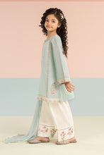 Load image into Gallery viewer, Kids 3 Piece Embroidered Lawn Farshi Shalwar Suit - Blue