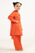 Load image into Gallery viewer, Girls Embroidered Dobby Lawn 3 Piece Suit - Orange