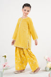 2 Piece Yellow Dobby Lawn Suit for Kids