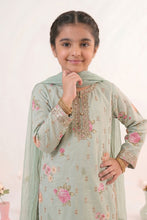 Load image into Gallery viewer, 3 Piece Embroidered Lawn Suit for Girls in Light Green