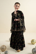 Load image into Gallery viewer, Black 3 Piece Embroidered Khaddar Suit for Kids