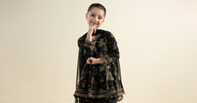 Load image into Gallery viewer, Black 3 Piece Embroidered Khaddar Suit for Kids