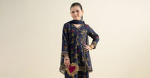 Load image into Gallery viewer, Kids 3 Piece Embroidered Khaddar Suit - Blue