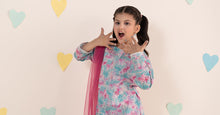 Load image into Gallery viewer, 3 Piece Embroidered Lawn Suit with Schifli in Blue
