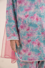 Load image into Gallery viewer, 3 Piece Embroidered Lawn Suit with Schifli in Blue