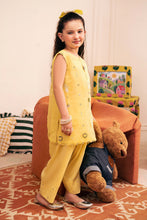 Load image into Gallery viewer, Yellow Embroidered Organza 2 Piece Suit for Girls