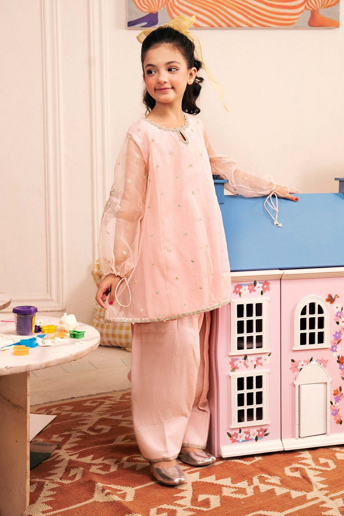 2 Piece Light Pink Organza Suit for Kids