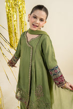 Load image into Gallery viewer, 3 Piece Embroidered Raw Silk Angrakha Suit - Green
