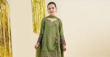 Load image into Gallery viewer, 3 Piece Embroidered Raw Silk Angrakha Suit - Green