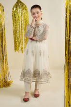 Load image into Gallery viewer, Off White 3 Piece Embroidered Net Suit for Girls