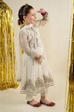 Load image into Gallery viewer, Off White 3 Piece Embroidered Net Suit for Girls
