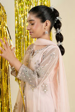 Load image into Gallery viewer, Pink 3 Piece Embroidered Net Suit for Girls