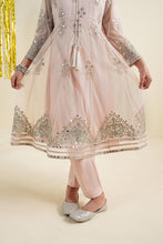 Load image into Gallery viewer, Pink 3 Piece Embroidered Net Suit for Girls
