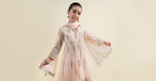 Load image into Gallery viewer, Pink 3 Piece Embroidered Net Suit for Girls