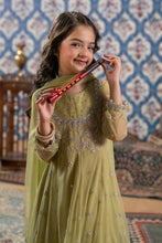 Load image into Gallery viewer, Green 3 Piece Embroidered Net Suit for Girls