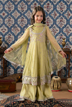 Load image into Gallery viewer, Green 3 Piece Embroidered Net Suit for Girls