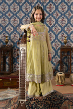 Load image into Gallery viewer, Green 3 Piece Embroidered Net Suit for Girls