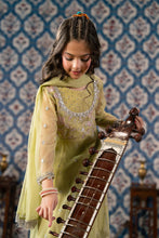 Load image into Gallery viewer, Green 3 Piece Embroidered Net Suit for Girls