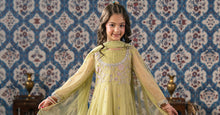 Load image into Gallery viewer, Green 3 Piece Embroidered Net Suit for Girls