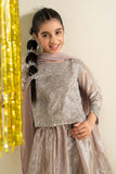 Multi Color 3 Piece Embroidered Tissue Suit for Girls