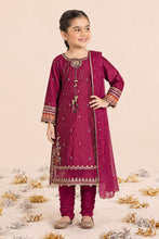 Load image into Gallery viewer, Pink 3 Piece Embroidered Yarn Dyed Stripe Suit for Kids