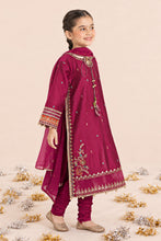 Load image into Gallery viewer, Pink 3 Piece Embroidered Yarn Dyed Stripe Suit for Kids