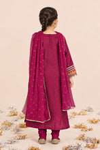 Load image into Gallery viewer, Pink 3 Piece Embroidered Yarn Dyed Stripe Suit for Kids