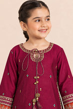 Load image into Gallery viewer, Pink 3 Piece Embroidered Yarn Dyed Stripe Suit for Kids
