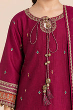 Load image into Gallery viewer, Pink 3 Piece Embroidered Yarn Dyed Stripe Suit for Kids