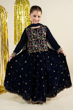 Load image into Gallery viewer, Maria.B Girls 3 Piece Embroidered Velvet Suit - Blue