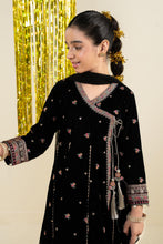 Load image into Gallery viewer, Girls 3 Piece Embroidered Velvet Suit - Black