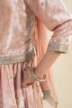 Load image into Gallery viewer, 3 Piece Embroidered Velvet Suit for Girls - Pink