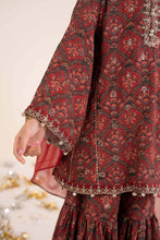 Load image into Gallery viewer, 3 Piece Maroon Embroidered Raw Silk Suit