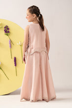 Load image into Gallery viewer, Girls 2 Piece Embroidered Chiffon Suit with Sharara - Pink
