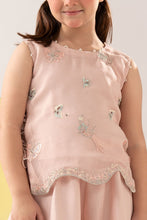Load image into Gallery viewer, Girls 2 Piece Embroidered Chiffon Suit with Sharara - Pink
