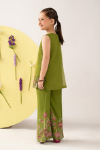 Load image into Gallery viewer, Green 2 Piece Embroidered Organza Suit