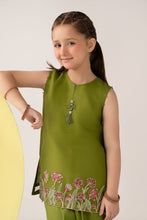 Load image into Gallery viewer, Green 2 Piece Embroidered Organza Suit