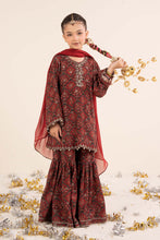 Load image into Gallery viewer, 3 Piece Maroon Embroidered Raw Silk Suit