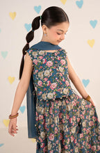 Load image into Gallery viewer, Blue 3 Piece Embroidered Raw Silk Lehenga Suit