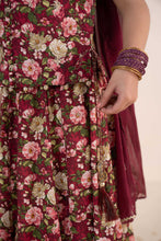 Load image into Gallery viewer, Maroon 3 Piece Embroidered Raw Silk Suit for Kids
